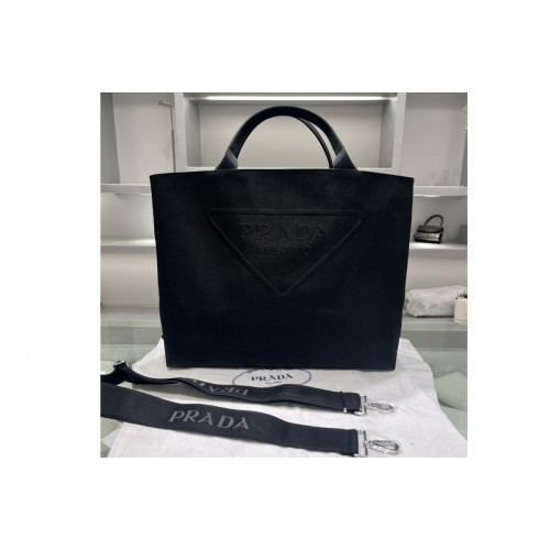 Prada 2VG081 Canvas tote bag on Black Fabric