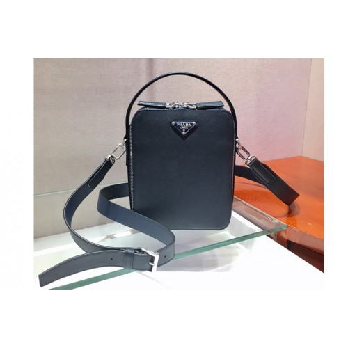 Prada 2VH066 Brique Saffiano leather bags Blue Saffiano leather