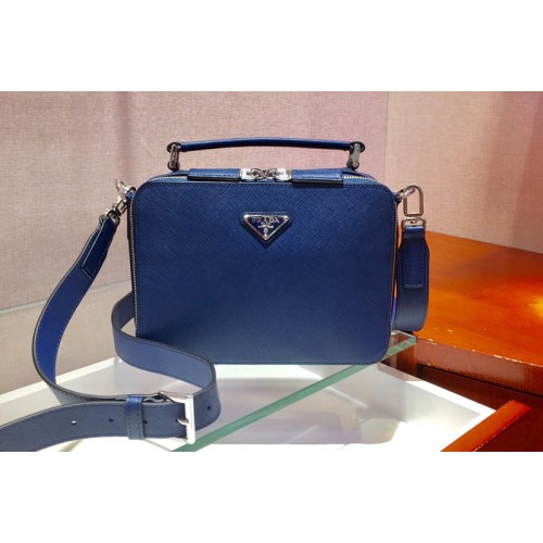 Prada 2VH069 Brique Saffiano leather bags Blue Saffiano leather