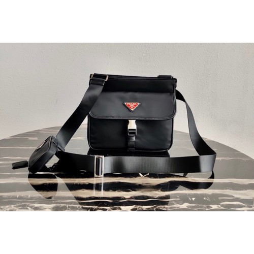 Prada 2VH110 Nylon Cross-Body Bag in Black Nylon