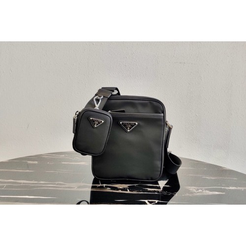 Prada 2VH112 Nylon Cross-Body Bag in Black Nylon