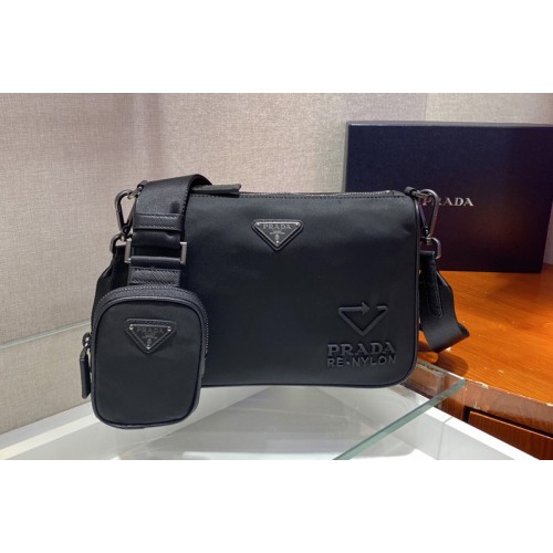 Prada 2VH113 Re-Nylon and Saffiano leather shoulder bag in Black nylon Prada 2VH113 Re-Nylon and Saffiano leather shoulder bag in Black nylon