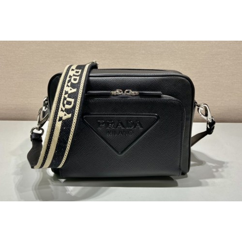 Prada 2VH152 Saffiano leather shoulder bag in Black Leather Prada 2VH152 Saffiano leather shoulder bag in Black Leather
