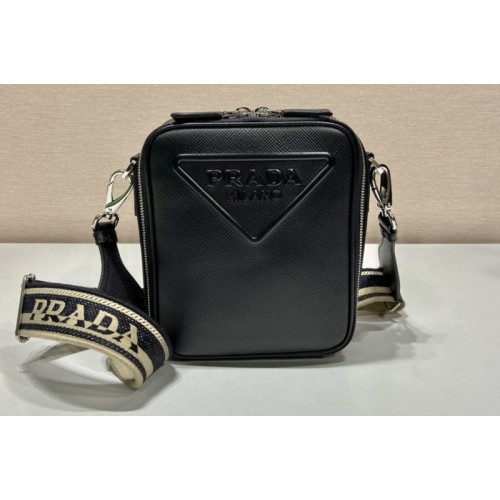 Prada 2VH154 Saffiano leather shoulder bag in Black Leather Prada 2VH154 Saffiano leather shoulder bag in Black Leather