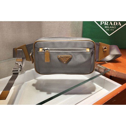 Prada 2VL977 Nylon Belt Bag in Gray Nylon Prada 2VL977 Nylon Belt Bag in Gray Nylon