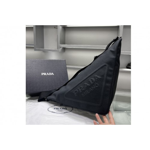 Prada 2VY007 Canvas Prada Triangle bag on Black Fabric Prada 2VY007 Canvas Prada Triangle bag on Black Fabric