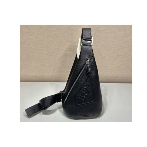 Prada 2VZ098 Prada Cross leather bag on Black Leather