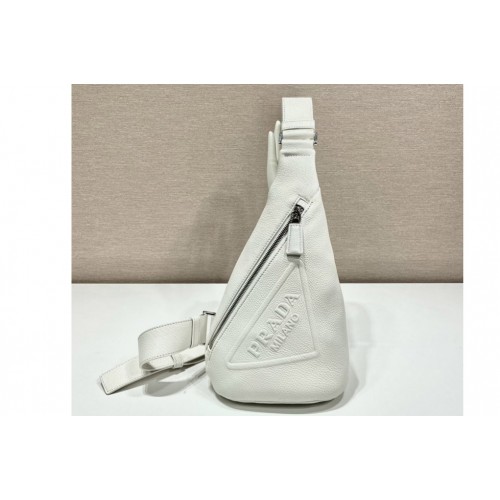 Prada 2VZ098 Prada Cross leather bag on White Leather