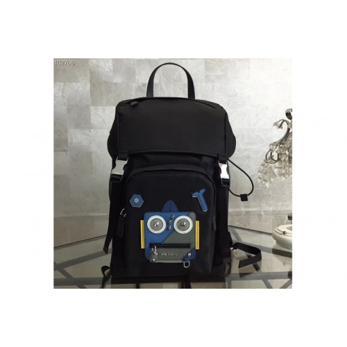 Prada 2VZ135 Technical fabric backpack With Blue Robat