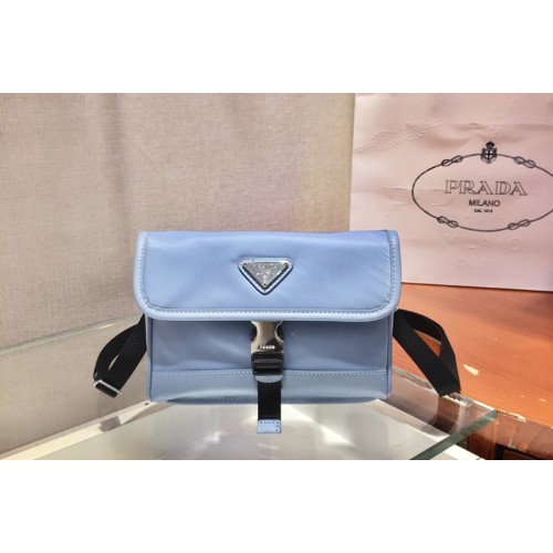 Prada 2ZH108 Nylon and Saffiano Leather Smartphone Case in Blue Nylon