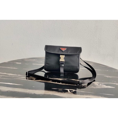 Prada 2ZH108 Nylon and Saffiano Leather Smartphone Case in Black Black Fabric Leather