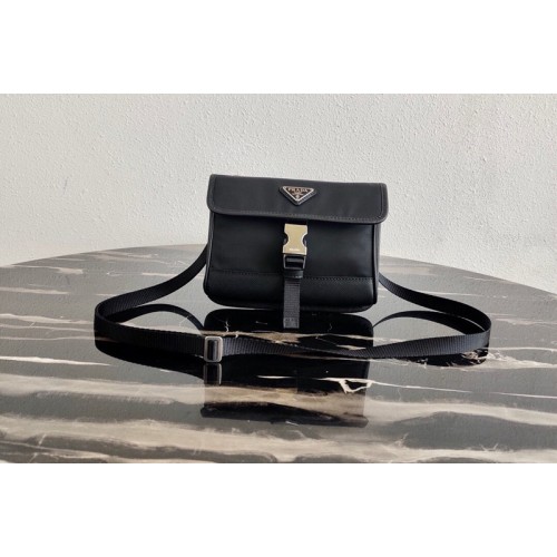 Prada 2ZH108 Nylon and Saffiano Leather Smartphone Case in Black Black Fabric Leather