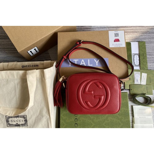 Gucci Soho small leather disco bag in Red Leather