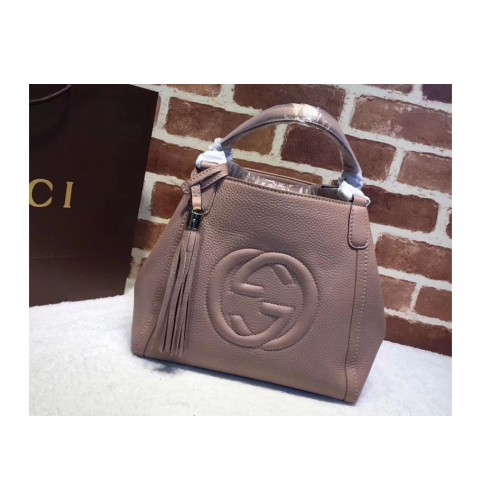 Gucci Soho Grainy Leather Shoulder Bags Pink