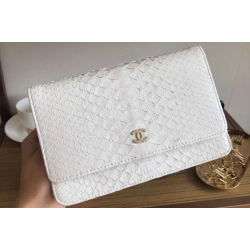 Chanel WOC Original Python Leather Flap Cross-body bags 33814 Black