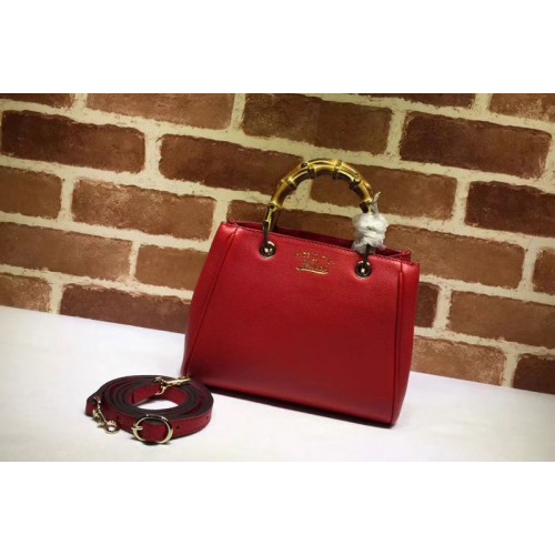 Gucci Bamboo Shopper mini Leather Top Handle Bags Red Gucci Bamboo Shopper mini Leather Top Handle Bags Red