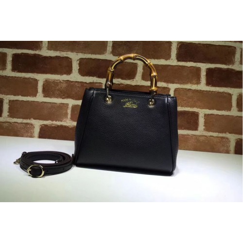 Gucci Bamboo Shopper mini Leather Top Handle Bags Black
