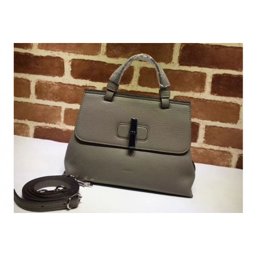 Gucci Bamboo Daily Leather Top Handle Bag Grey Gucci Bamboo Daily Leather Top Handle Bag Grey