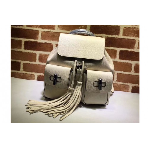 Gucci Bamboo Leather Backpack Off-white Gucci Bamboo Leather Backpack Off-white