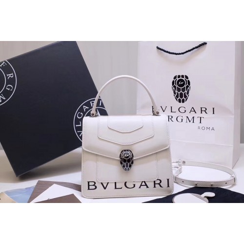 Bvlgari Serpenti Forever 38329 Crossbody Bags White Calf Leather With Print