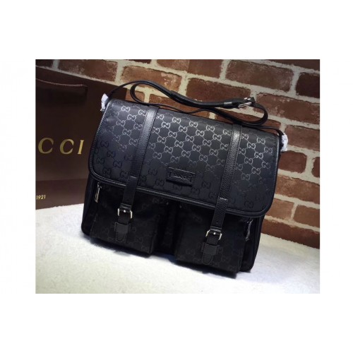 Gucci Nylon Guccissima Light Messenger Bags Black