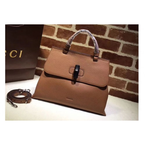 Gucci Bamboo Daily Leather Top Handle Bags Brown Gucci Bamboo Daily Leather Top Handle Bags Brown