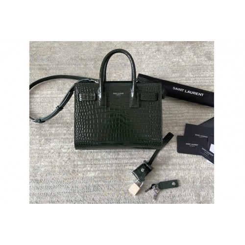 YSL CLASSIC SAC DE JOUR NANO IN Green CROCODILE-EMBOSSED SHINY LEATHER YSL CLASSIC SAC DE JOUR NANO IN Green CROCODILE-EMBOSSED SHINY LEATHER