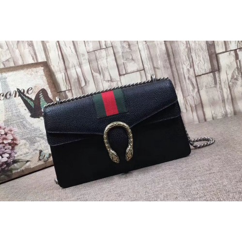 Gucci Dionysus Leather Shoulder Bag Black