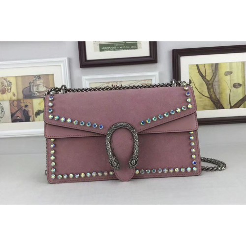 Gucci Dionysus Suede Shoulder Bag with Crystals Pink Gucci Dionysus Suede Shoulder Bag with Crystals Pink