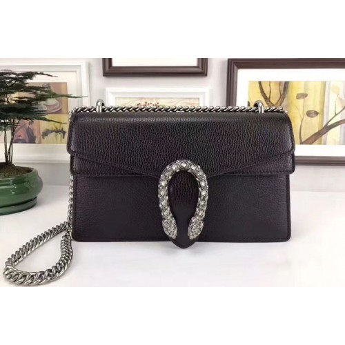 Gucci Dionysus Blooms Leather Shoulder Bag Black