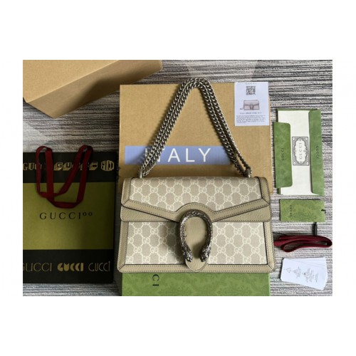 Gucci Dionysus small shoulder bag in Beige and white Supreme canvas