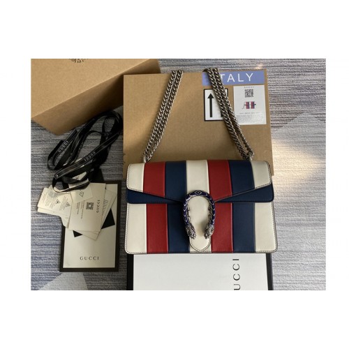 Gucci Dionysus leather shoulder bag in White Blue White Leather