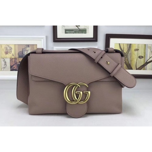 Gucci Marmont Leather Shoulder Bag Apricot
