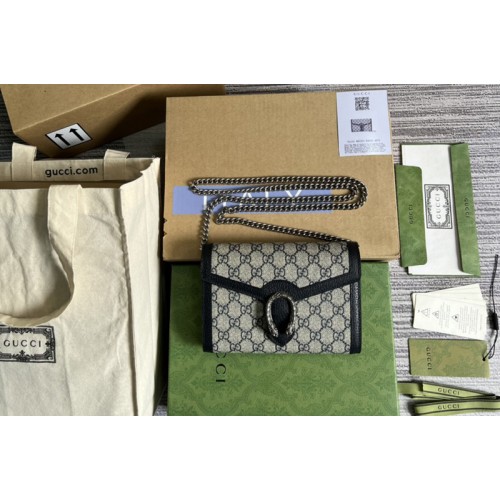 Gucci Dionysus chain wallet in Beige and blue Supreme canvas Gucci Dionysus chain wallet in Beige and blue Supreme canvas