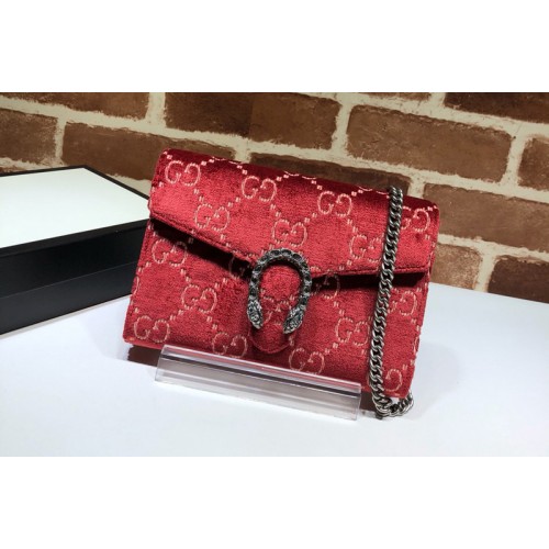 Gucci Dionysus mini leather chain bag in Red velvet