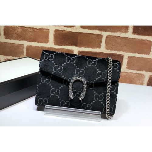 Gucci Dionysus mini leather chain bag in Black velvet