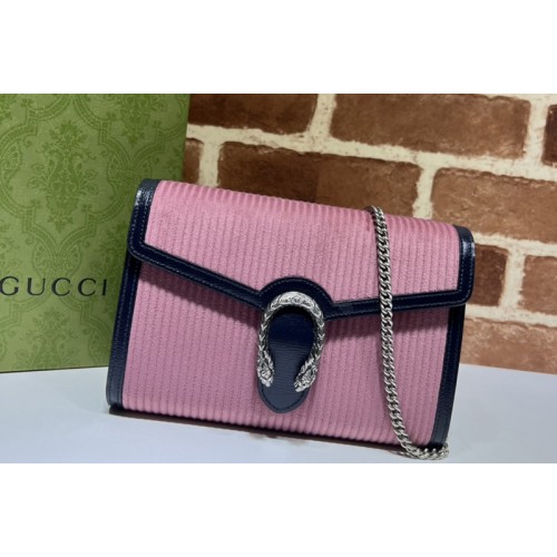 Gucci Dionysus mini chain bag in Pink corduroy Gucci Dionysus mini chain bag in Pink corduroy