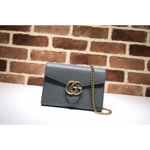Gucci Marmont leather mini chain bag Gray Leather