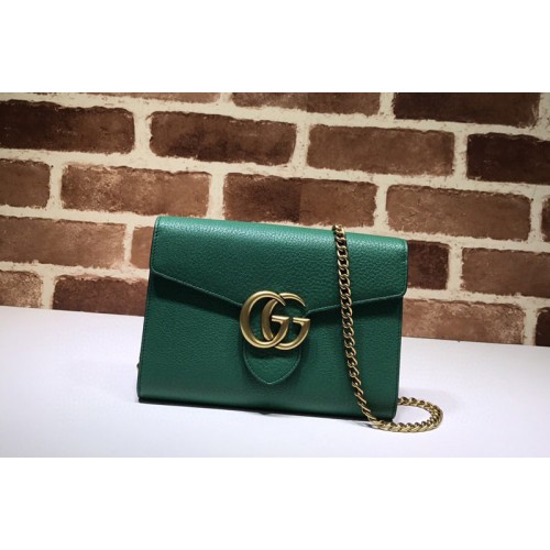 Gucci Marmont leather mini chain bag Green Leather Gucci Marmont leather mini chain bag Green Leather