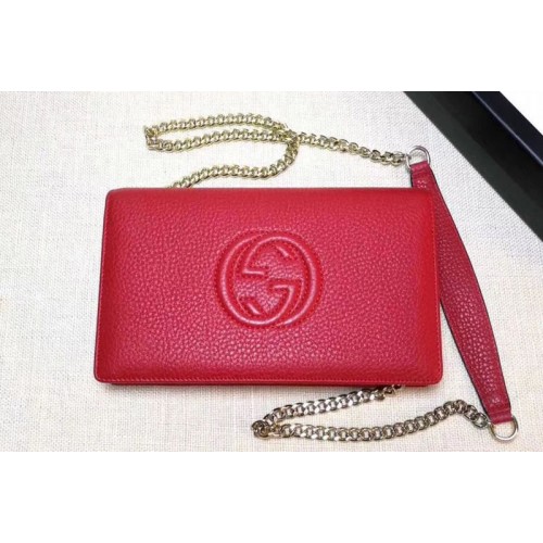 Gucci Soho Leather Mini Chain Bag Red Gucci Soho Leather Mini Chain Bag Red