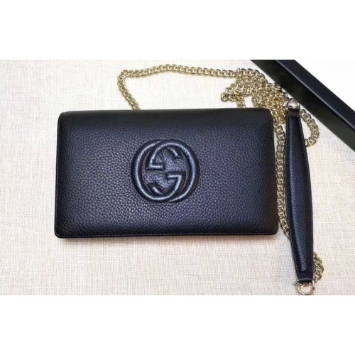 Gucci Soho Leather Mini Chain Bag Black