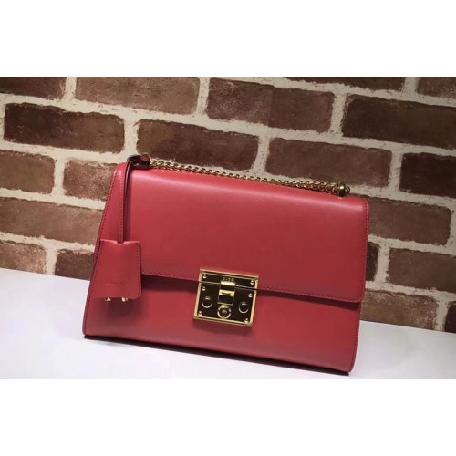 Gucci Padlock Calfskin Leather Shoulder Bag Red Gucci Padlock Calfskin Leather Shoulder Bag Red