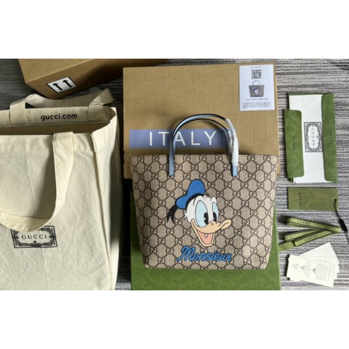 Gucci Supreme Ranch Childrens Tote Bag in Beige ebony Supreme canvas