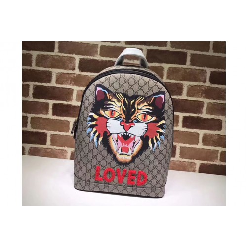 Gucci XL Angry Cat Print Backpack Gucci XL Angry Cat Print Backpack
