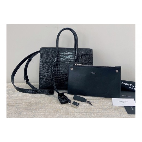 YSL CLASSIC SAC DE JOUR BABY IN Black CROCODILE EMBOSSED MATTE LEATHER YSL CLASSIC SAC DE JOUR BABY IN Black CROCODILE EMBOSSED MATTE LEATHER