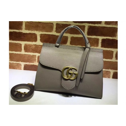 Gucci Marmont Leather Top Handle Bag Grey Gucci Marmont Leather Top Handle Bag Grey