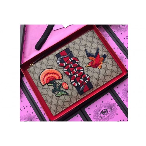 Gucci Supreme pouch Kingsnake