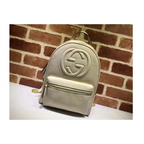 Gucci Soho Leather Chain Backpack White Gucci Soho Leather Chain Backpack White