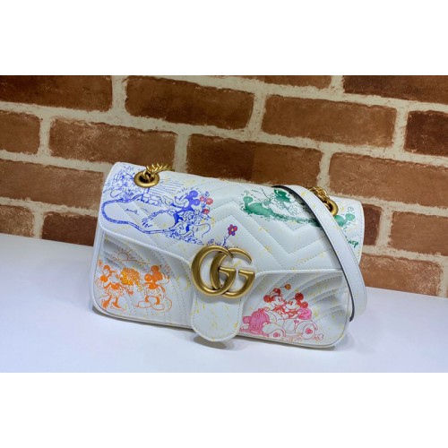 Gucci Online Exclusive Disney x Gucci Marmont Small shoulder bag in White Leather