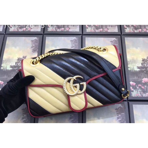Gucci Marmont small shoulder bags beige black leather Gucci Marmont small shoulder bags beige black leather